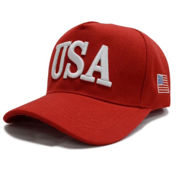 USA 45 red Hat high quality cotton + bumper sticke - Picture 2 of 5